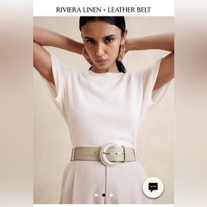 Banana Republic Linen + Leather Waist Belt (Size XL)